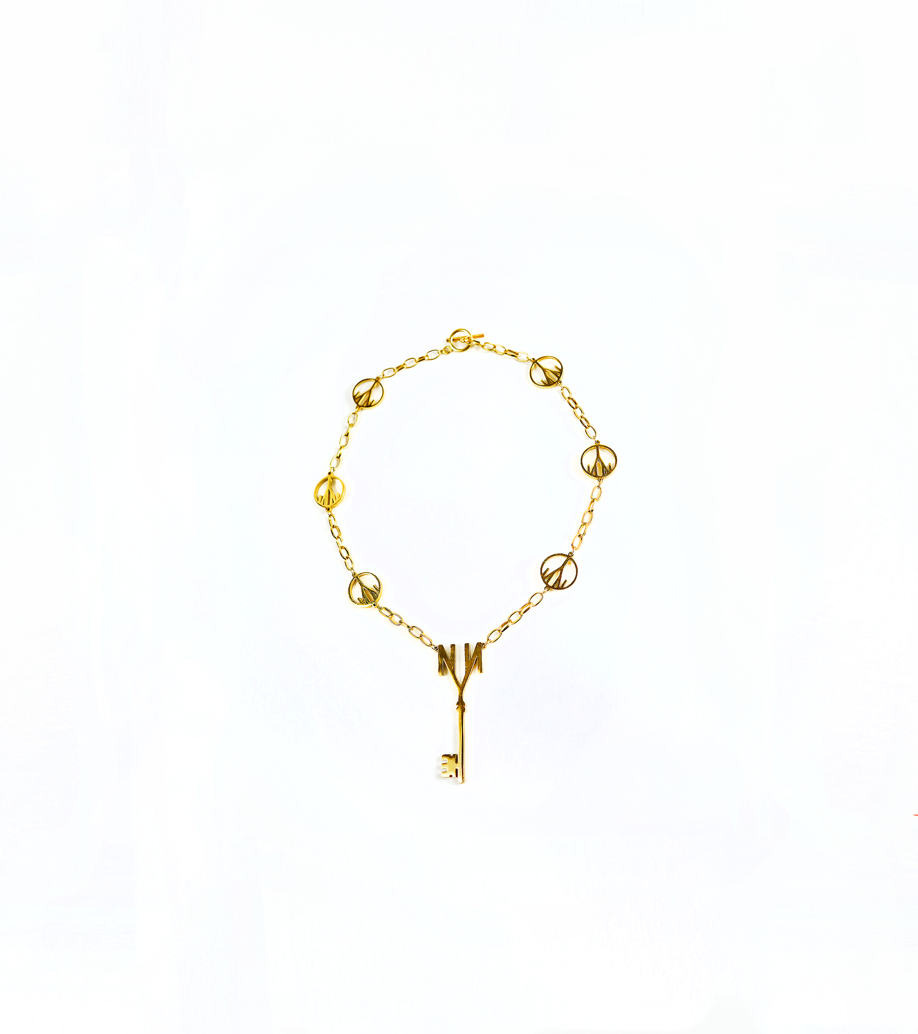 Gold PN III Key Necklace